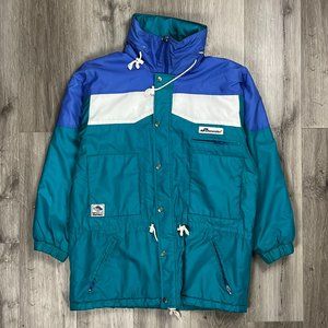 Schneider Fabric Entrant Vintage Green/Blue/White Size 50 Winter Ski Jacket